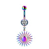 Casual Animal Sun Heart Shape Stainless Steel Copper Rhinestones Belly Ring In Bulk