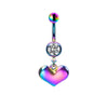 Hip-hop Rock Animal Starry Sky Moon Stainless Steel Alloy White Gold Plated Rhinestones Belly Ring In Bulk