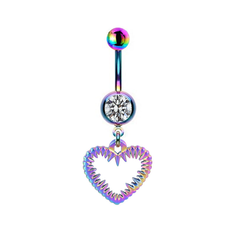 Hip-hop Rock Animal Starry Sky Moon Stainless Steel Alloy White Gold Plated Rhinestones Belly Ring In Bulk