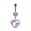 Hip-hop Rock Animal Starry Sky Moon Stainless Steel Alloy White Gold Plated Rhinestones Belly Ring In Bulk