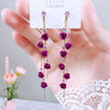 1 Pair Vintage Style Flower Tassel Plating Inlay Alloy Rhinestones Drop Earrings