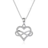 Elegant Heart Shape Sterling Silver Zircon Pendant Necklace In Bulk