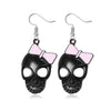 Wholesale Jewelry Exaggerated Simple Style Pumpkin Spider Web Skull Alloy Spray Paint Plating Ear Hook