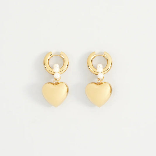 1 Pair Basic Classic Style Heart Shape Copper Drop Earrings