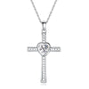 Elegant Streetwear Cross Copper Plating Inlay Zircon Silver Plated Pendant Necklace