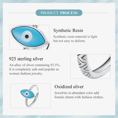 Casual Devil's Eye Sterling Silver Zircon Open Rings In Bulk