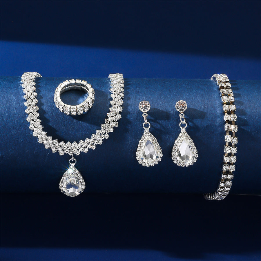 Elegant Solid Color Rhinestone Women's Jewelry Set