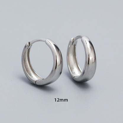 S925 Sterling Silver Geometric Wide Earrings Wholesale Hello Jewelry