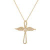 Ig Style Simple Style Cross Copper Plating Inlay Zircon Gold Plated Pendant Necklace