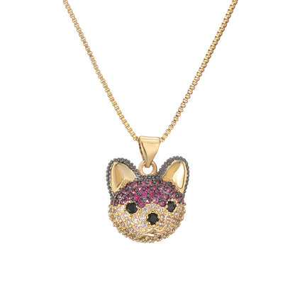 Ig Style Simple Style Animal Copper Plating Inlay Zircon Gold Plated Pendant Necklace