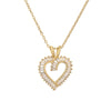 Ig Style Simple Style Heart Shape Copper Plating Inlay Zircon Gold Plated Pendant Necklace