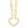 Ig Style Simple Style Heart Shape Copper Plating Inlay Zircon Gold Plated Pendant Necklace