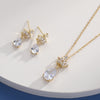 Simple Style Water Droplets Copper Plating Inlay Zircon Earrings Necklace