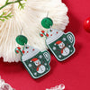 1 Pair Cartoon Style Snowman Painted Arylic Drop Earrings