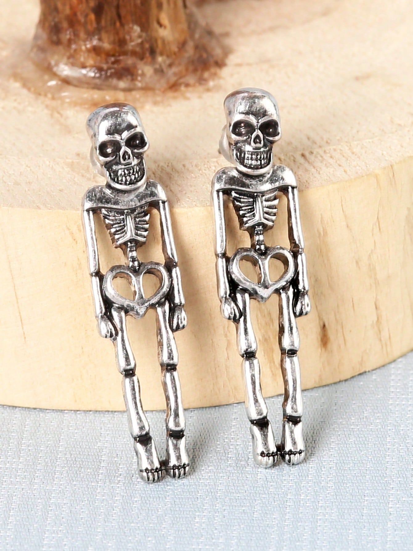 1 Pair Retro Cool Style Skull Copper Alloy Earrings