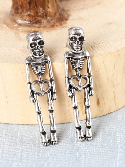 1 Pair Retro Cool Style Skull Copper Alloy Earrings