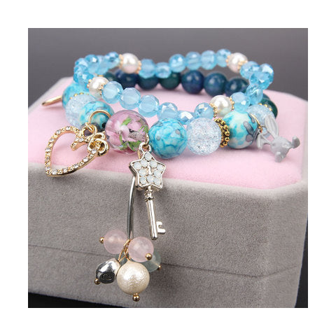 Elegant Lady Heart Shape Cat Artificial Crystal Women's Bracelets