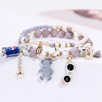 Elegant Lady Heart Shape Cat Artificial Crystal Women's Bracelets