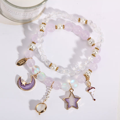 Elegant Lady Heart Shape Cat Artificial Crystal Women's Bracelets