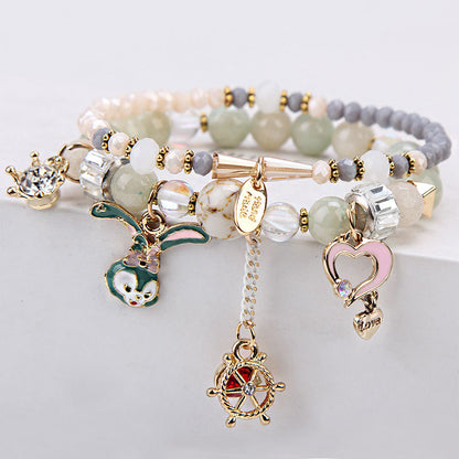 Elegant Lady Heart Shape Cat Artificial Crystal Women's Bracelets