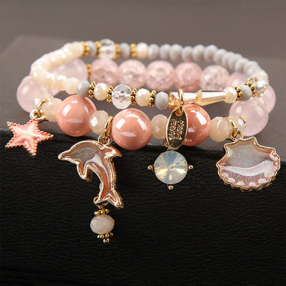 Elegant Lady Heart Shape Cat Artificial Crystal Women's Bracelets