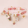 Elegant Lady Heart Shape Cat Artificial Crystal Women's Bracelets