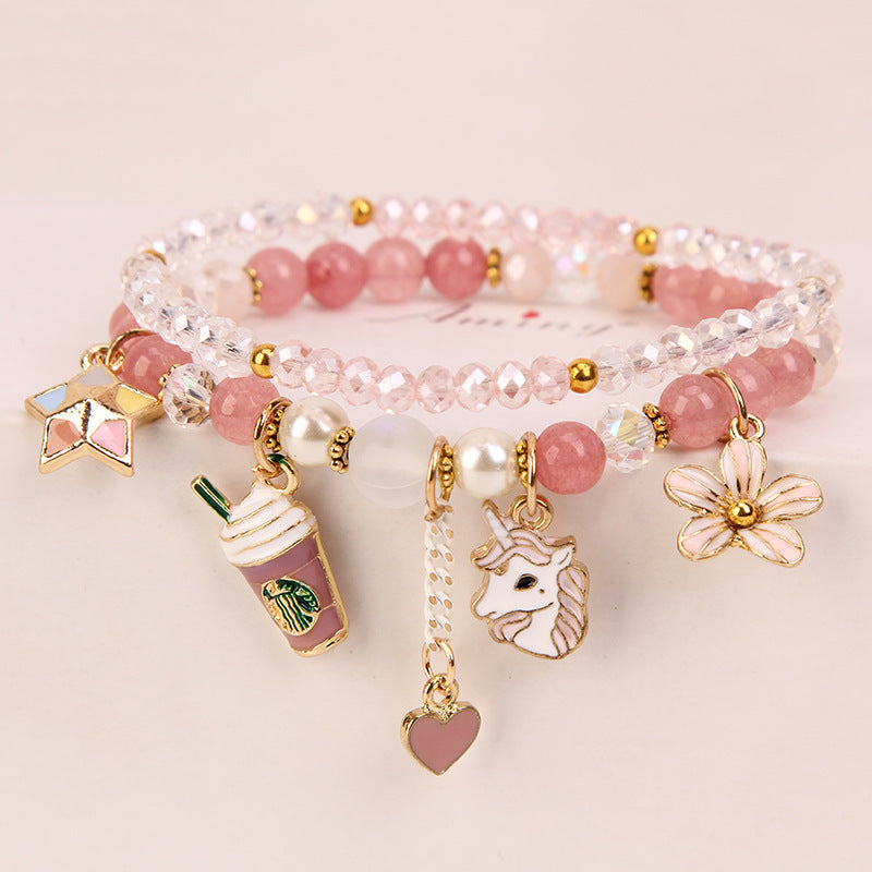 Elegant Lady Heart Shape Cat Artificial Crystal Women's Bracelets