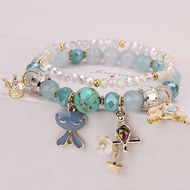 Elegant Lady Heart Shape Cat Artificial Crystal Women's Bracelets