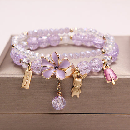 Elegant Lady Heart Shape Cat Artificial Crystal Women's Bracelets