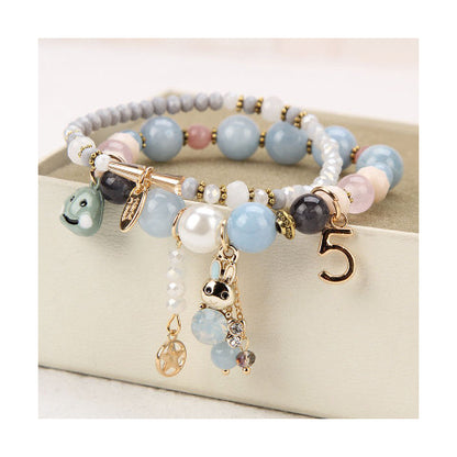 Elegant Lady Heart Shape Cat Artificial Crystal Women's Bracelets