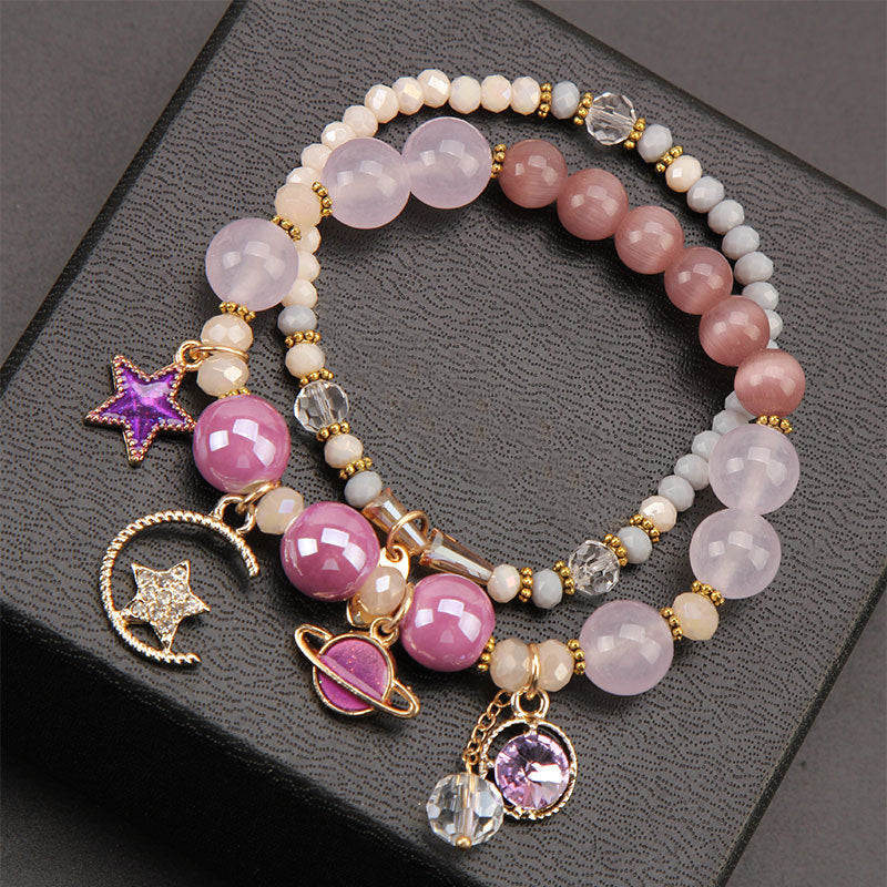 Elegant Lady Heart Shape Cat Artificial Crystal Women's Bracelets