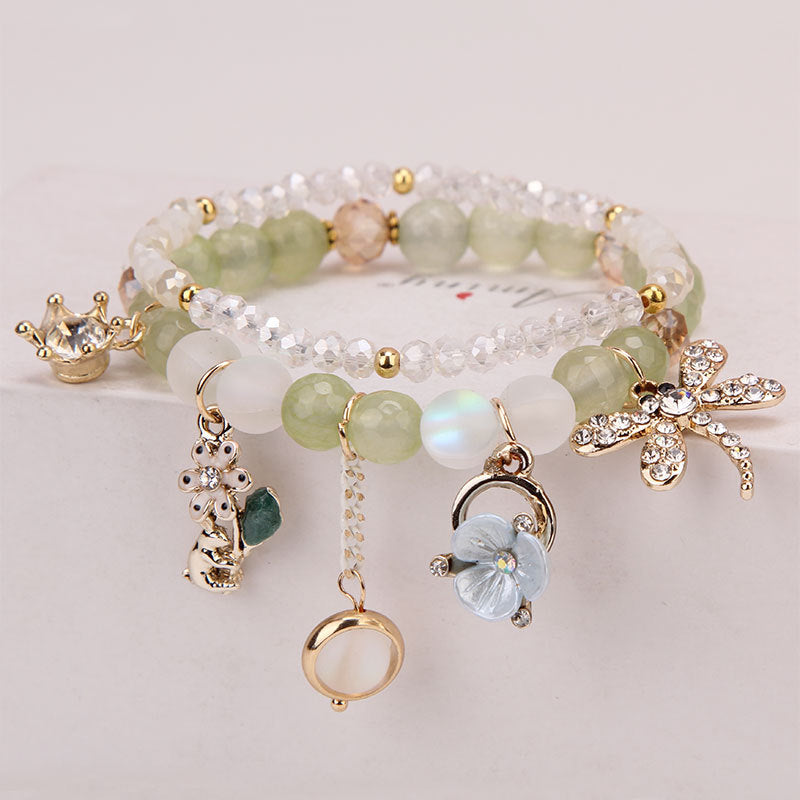 Elegant Lady Heart Shape Cat Artificial Crystal Women's Bracelets