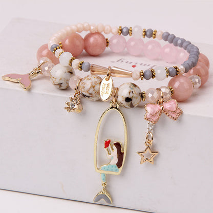 Elegant Lady Heart Shape Cat Artificial Crystal Women's Bracelets