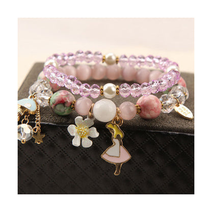 Elegant Lady Heart Shape Cat Artificial Crystal Women's Bracelets