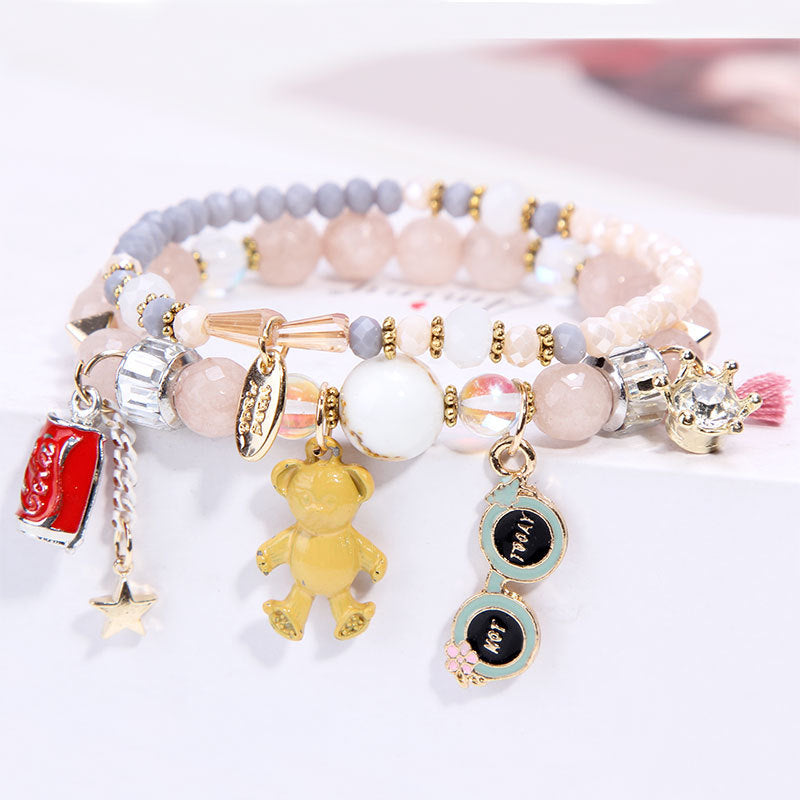 Elegant Lady Heart Shape Cat Artificial Crystal Women's Bracelets