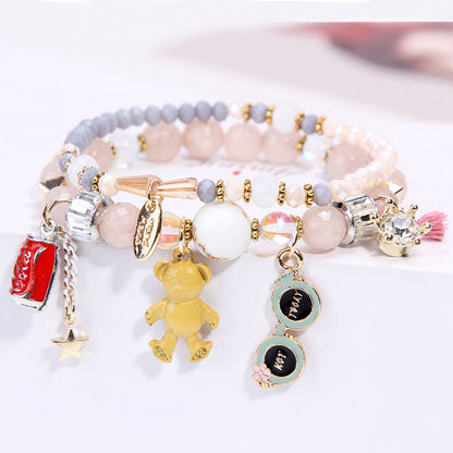 Elegant Lady Heart Shape Cat Artificial Crystal Women's Bracelets