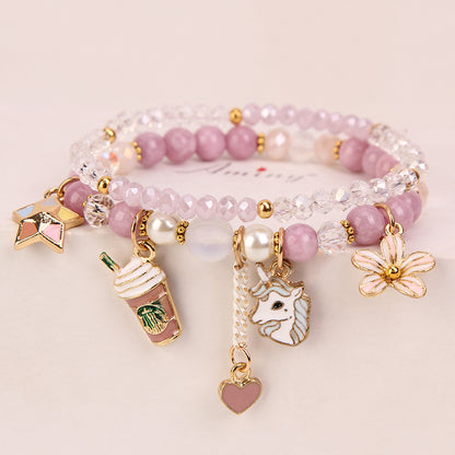 Elegant Lady Heart Shape Cat Artificial Crystal Women's Bracelets