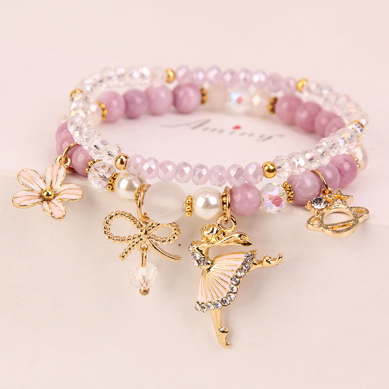 Elegant Lady Heart Shape Cat Artificial Crystal Women's Bracelets