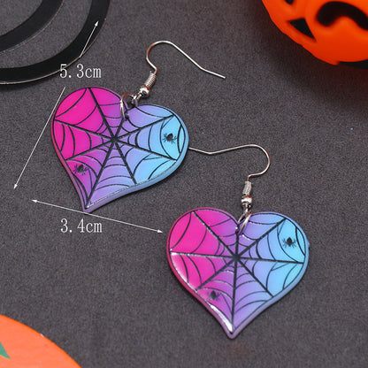 Wholesale Jewelry Retro Letter Skull Arylic Painted Drop Earrings