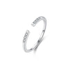 Ig Style Simple Style Lines Sterling Silver 14k Gold Plated Rhodium Plated Zircon Open Rings In Bulk