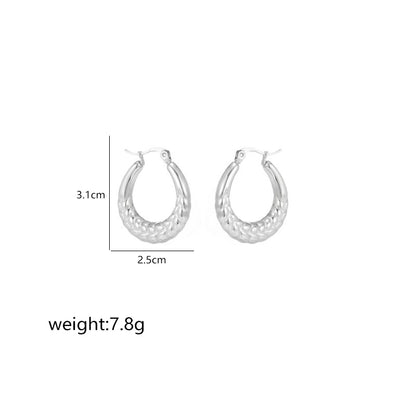 1 Pair Simple Style Commute Shiny Irregular Geometric Circle Plating Stainless Steel White Gold Plated Earrings