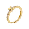 Fashion Geometric Copper Zircon Rings In Bulk