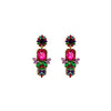 Wholesale Jewelry Vintage Style Round Water Droplets Rhombus Alloy Rhinestones Inlay Drop Earrings Ear Studs