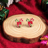 1 Pair Cute Christmas Tree Santa Claus Sock Wood Ear Studs