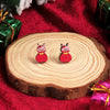 1 Pair Cute Christmas Tree Santa Claus Sock Wood Ear Studs