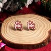 1 Pair Cute Christmas Tree Santa Claus Sock Wood Ear Studs