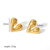 1 Pair Simple Style Heart Shape Polishing Plating Stainless Steel 18k Gold Plated Ear Studs