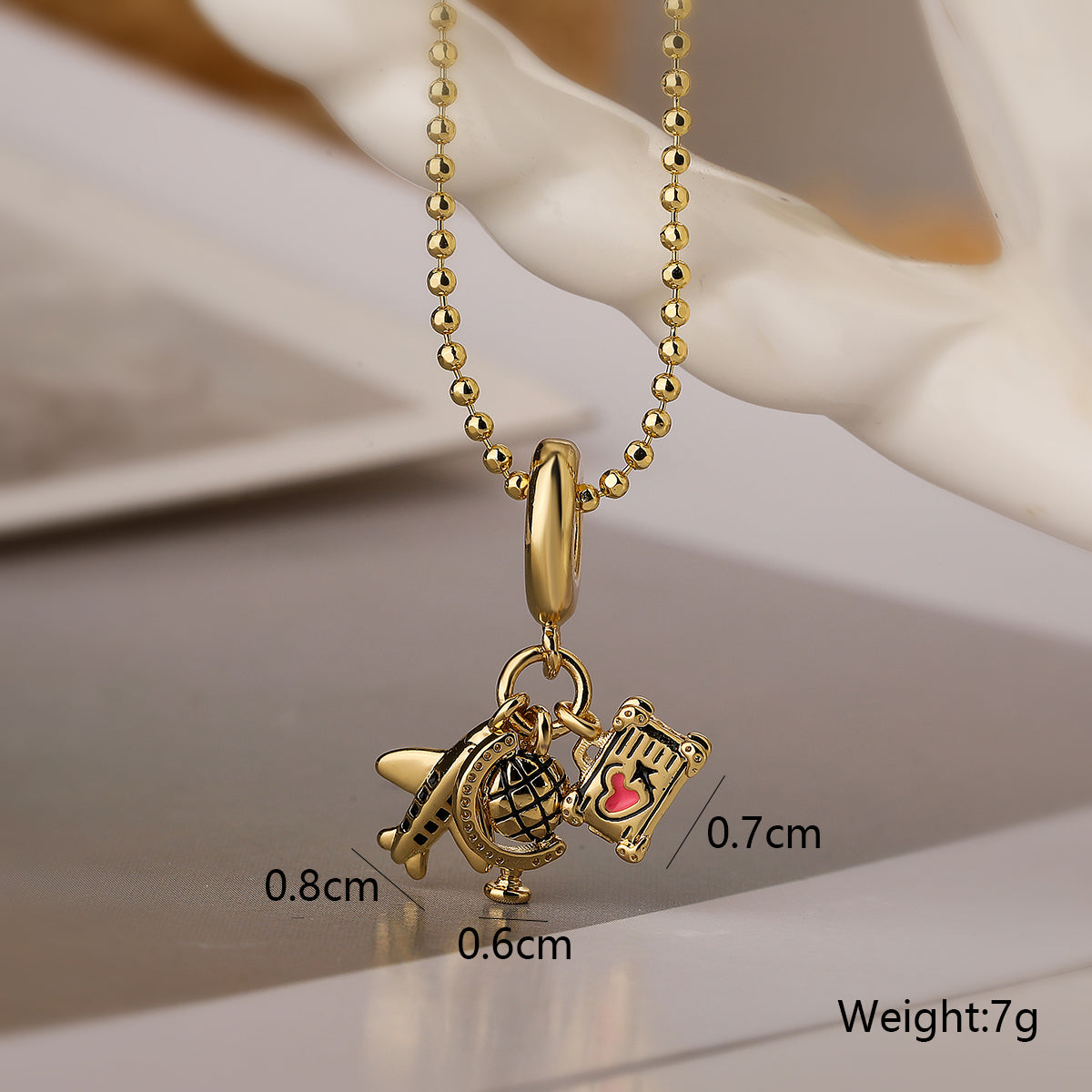 Simple Style Streetwear Bus Airplane Copper 18k Gold Plated Pendant Necklace In Bulk