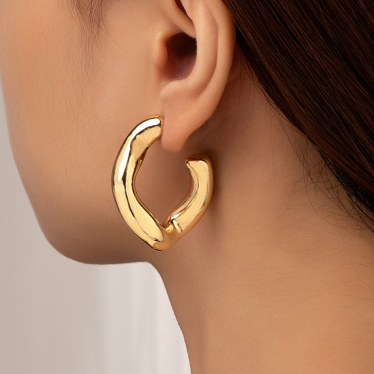 1 Pair Streetwear Solid Color Plating Alloy Earrings