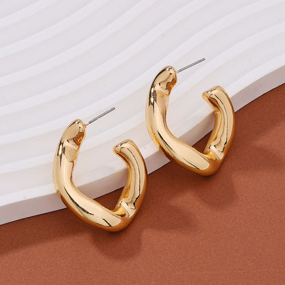 1 Pair Streetwear Solid Color Plating Alloy Earrings